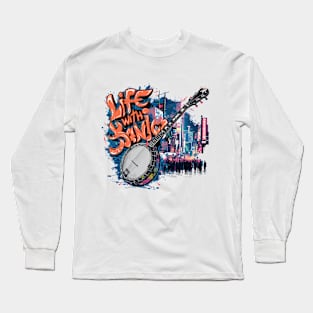 Life With Banjo, Banjo Graffiti Design Long Sleeve T-Shirt